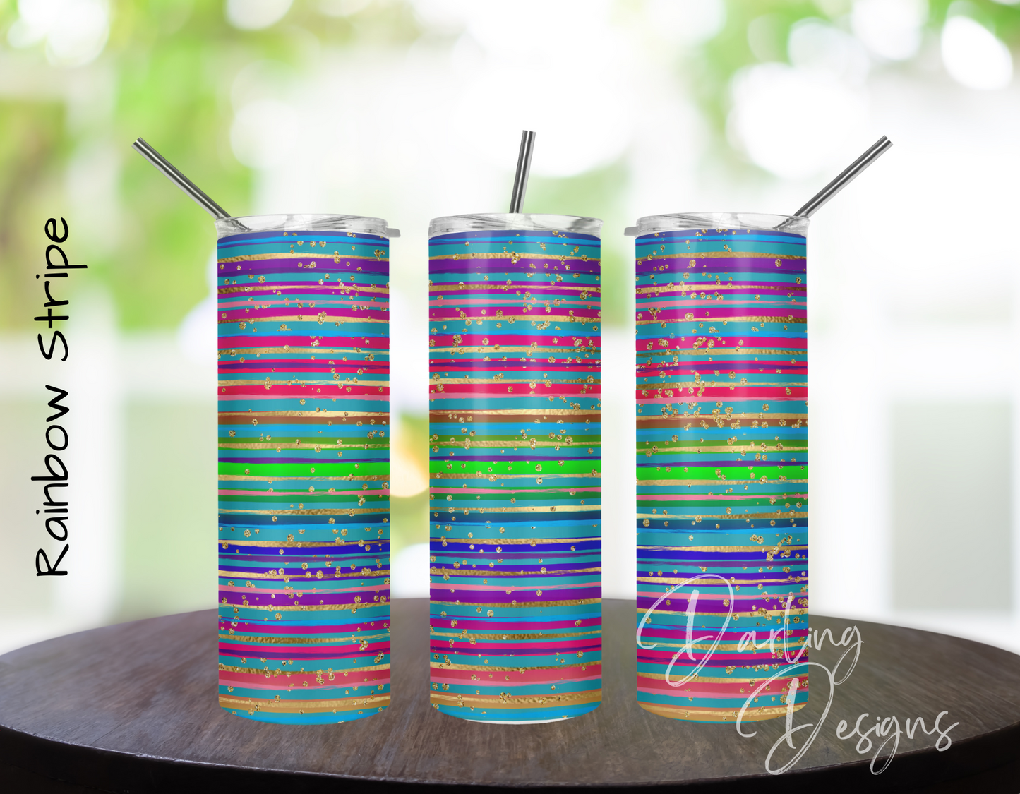 Striped Tumbler- 20oz skinny