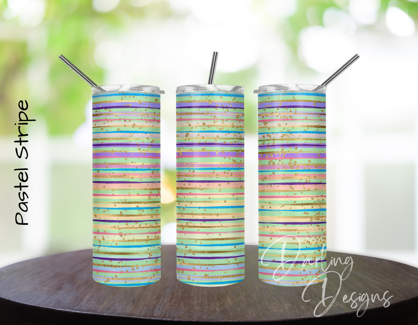 Striped Tumbler- 20oz skinny